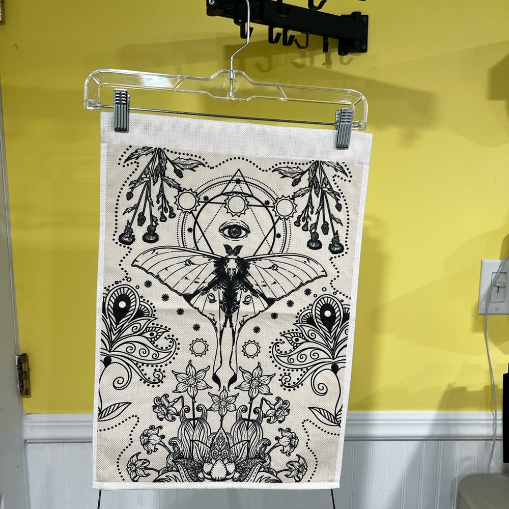 Black and White Moth Tapestry